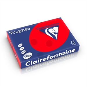 Clairefontaine papier / koraalrood / A4 / 120 gr. / 250 vel