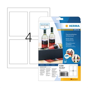 Herma 8882 flesetiketten / A4 / 90 x 120 mm / wit / 40 etiketten