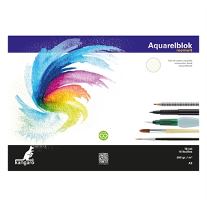 Kangaro K-5303 aquarelpapier / roomwit / 300 grams / A3 / 16 vel