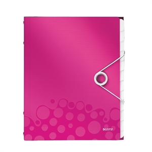 Leitz 4634 WOW sorteermap / roze metallic / 12 tabs