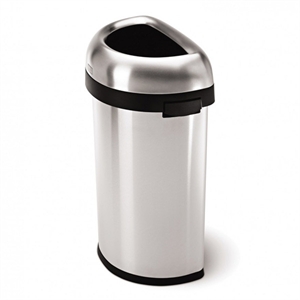 Simplehuman halfronde afvalbak / Code P / zilver / 60 liter