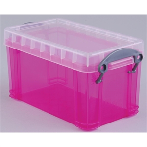 Really Useful Box opbergdoos / polypropyleen / transparant roze / 2.1 liter