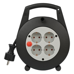 Brennenstuhl 1092200 Vario Line kabelhaspel / 4 stopcontacten / 5 meter / zwart/lichtgrijs