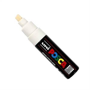 POSCA PC-8K verfmarker / wit / beitel punt / 8 mm