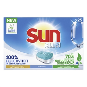 Sun All-in-1 vaatwastabletten / Regular / 25 tabs