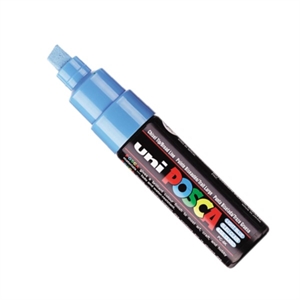 POSCA PC-8K verfmarker / lichtblauw / beitel punt / 8 mm
