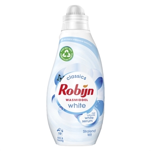 Robijn Klein & Krachtig vloeibaar wasmiddel / Stralend Wit / 665 ml / 19 wasbeurten