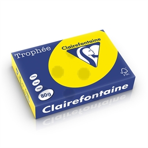 Clairefontaine papier / fluo geel / A4 / 80 gr. / 500 vel
