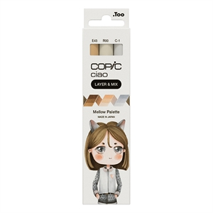 Copic Ciao Layer & Mix markerset / Mellow Palette / penseel / beitel / 3 stuks
