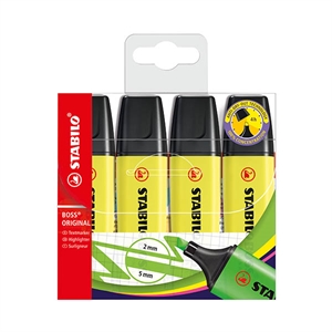 Stabilo BOSS markeerstiften / geel / 4 kleuren