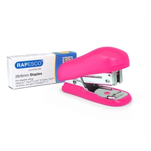 Rapesco 1412 Bug mini nietmachine / metaal / roze / tot 12 vel / incl. 1000 nietjes