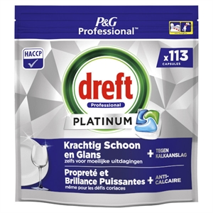 Dreft Professional All-In-One Platinum Vaatwastabletten / Regular / 113 tabs