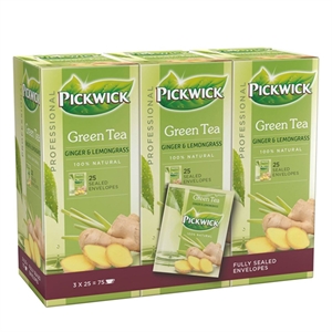 Pickwick Professional Green Tea Ginger & Lemongrass / 3 x 25 stuks