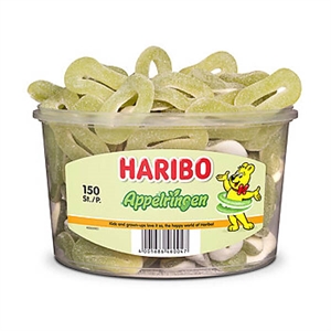 Haribo Schuim Appelringen / in doos / 150 stuks