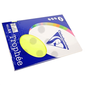Clairefontaine papier / fluo geel / A4 / 80 gr. / 100 vel