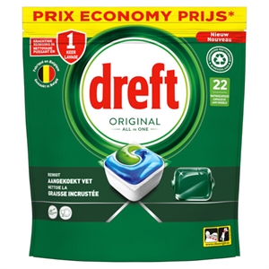 Dreft All-in-One Vaatwastabletten / Original / 22 tabs