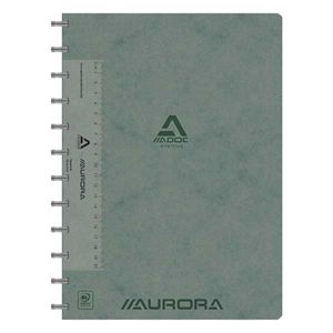 Aurora 6811.744GRIS Adoc schrift met liniaal / A4 / gelinieerd / 90 gr. / 72 vel / grijs