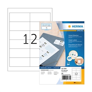 Herma 10781 inkjet etiketten | A4 / 97 x 42,3 mm / wit / 960 etiketten