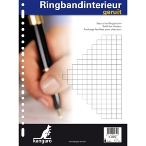 Kangaro ringbandinterieur / A4 / geruit / 10mm / 23-rings / 60gr. / 100 vel