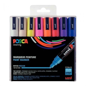 POSCA PC-5M verfmarkerset / 1,8 - 2,5 mm / rond / 16 stuks