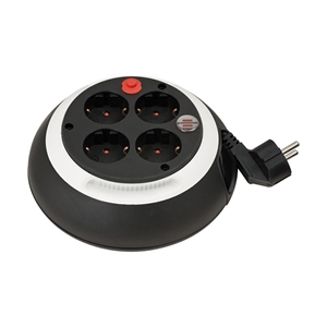 Brennenstuhl 1109220 Comfort Line kabelhaspel / 4 stopcontacten / 3 meter / zwart/wit