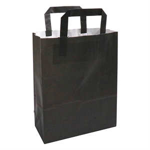 Papieren draagtas / zwart / 220 x 280 x 100 mm / 250 stuks