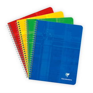Clairefontaine spiraalblok assorti / A5+ / gelinieerd / 90gr. / 60 vel / 5 stuks