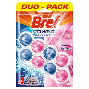 Bref Power Activ Toiletblok / Pink Flowers / 50 gram / 2 stuks