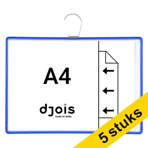 Djois informatiekader / A4 / blauw / liggend / met haak / 5 stuks