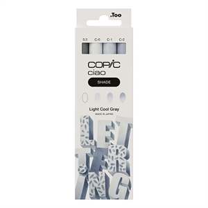 Copic 22075423 Ciao Shade markerset | Light Cool Grey | beitel/penseel punt | 4 stuks