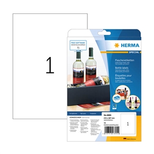 Herma 8895 hoogglanzende etiketten / A4 / 210 x 297 mm / wit / 10 etiketten