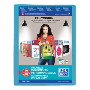 Oxford 100206232 Polyvision showalbum flexibel / A4 / kunststof / blauw / 40 hoezen