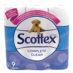 Scottex Complete Clean Toiletpapier / 2-laags / 9 rollen
