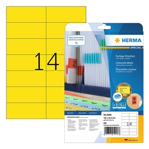 Herma 5058 etiketten / verwijderbare / A4 / 105 x 42,3 mm / geel / 280 etiketten