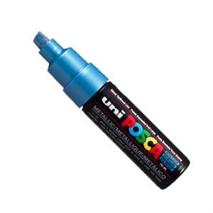 POSCA PC-8K verfmarker / metallic blauw / beitel punt / 8 mm