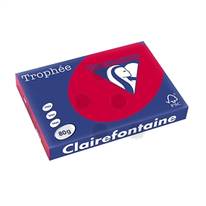 Clairefontaine papier / kersenrood / A3 / 80 gr. / 500 vel