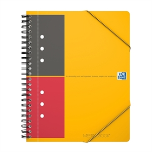 Oxford 100103453 International Meetingbook / A5 / gelinieerd / oranje / 4-gaats / 80 vel