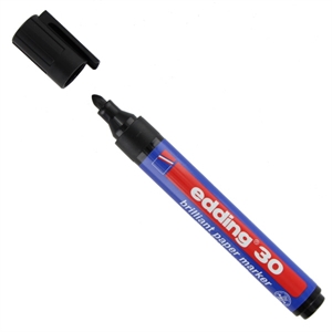 Edding 30 brilliant paper marker / zwart / ronde punt / 1,5-3 mm