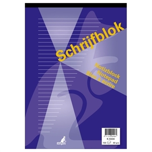 Kangaro schrijfblok K-5504 / A4 / gelinieerd / 60gr. / 100 vel