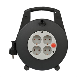 Brennenstuhl Vario Line kabelhaspel / 4 stopcontacten / 15 meter / zwart/lichtgrijs