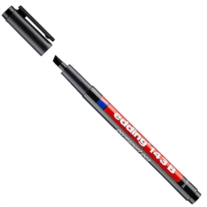 Edding 143B OHP marker / zwart / beitelvormige punt / 1-3 mm