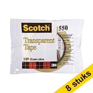 3M Scotch 5501966A plakband / transparant / 19 mm x 66 m / 8 stuks