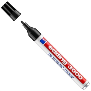 Edding 3000 permanent marker / zwart / ronde punt / 1,5 - 3 mm