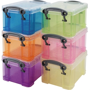 Really Useful Box opbergdoos voordeelpakket / polypropyleen / transparante kleuren / 6 stuks / 0.33 liter