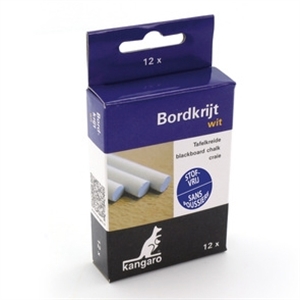 Kangaro bordkrijt / stofvrij / wit / 12 stuks