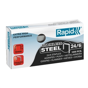 Rapid 24/6 SuperStrong nietjes / rvs / tot 30 vel / 1000 stuks