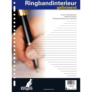 Kangaro ringbandinterieur / A4 / gelinieerd / 23-rings / 60 gr. / 100 vel