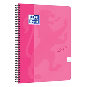 Oxford Touch spiraalblok / A4 / geruit / roze / 70 vel