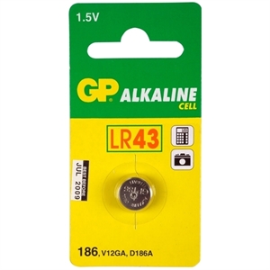 GP knoopcel batterij LR43 / 186 / alkaline / 1 stuk