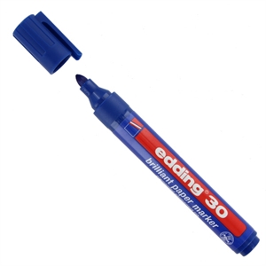Edding 30 brilliant paper marker / blauw / ronde punt / 1,5-3 mm